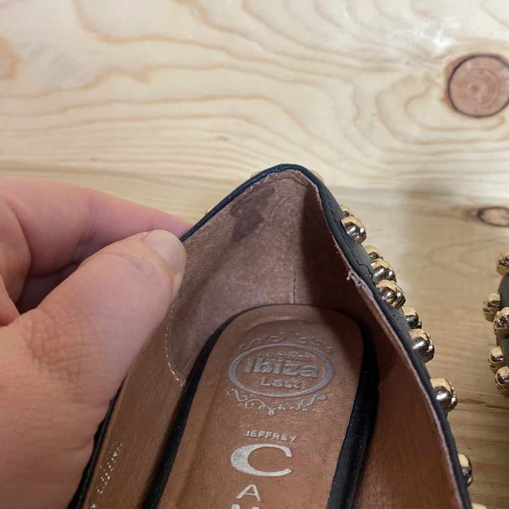 Jeffrey Campbell Black Studded Leather Flats - Picture 7 of 12